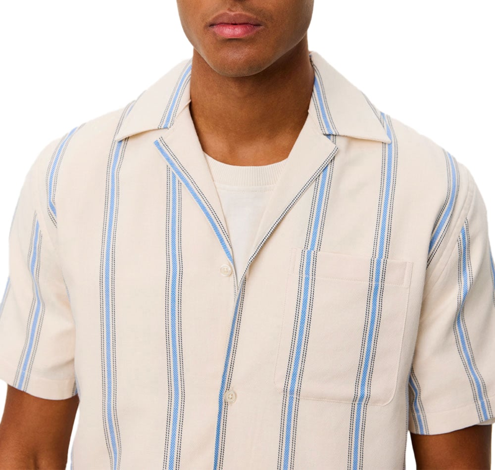 Les Deux chemise manches courtes les deux lawson coton eggnog white Beige