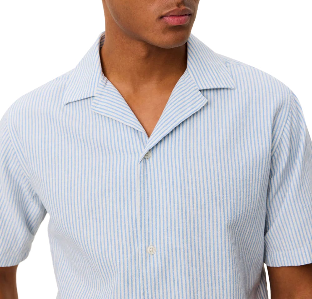 Les Deux chemise manches courtes les deux lukas coton allure Blauw