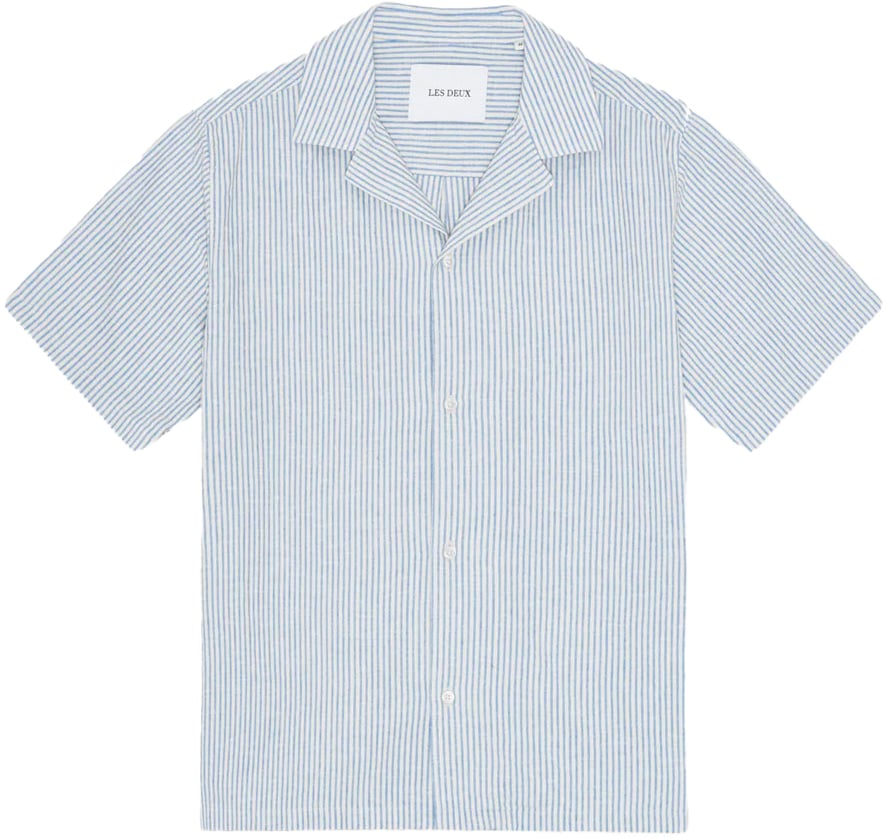 Les Deux chemise manches courtes les deux lukas coton allure Blauw