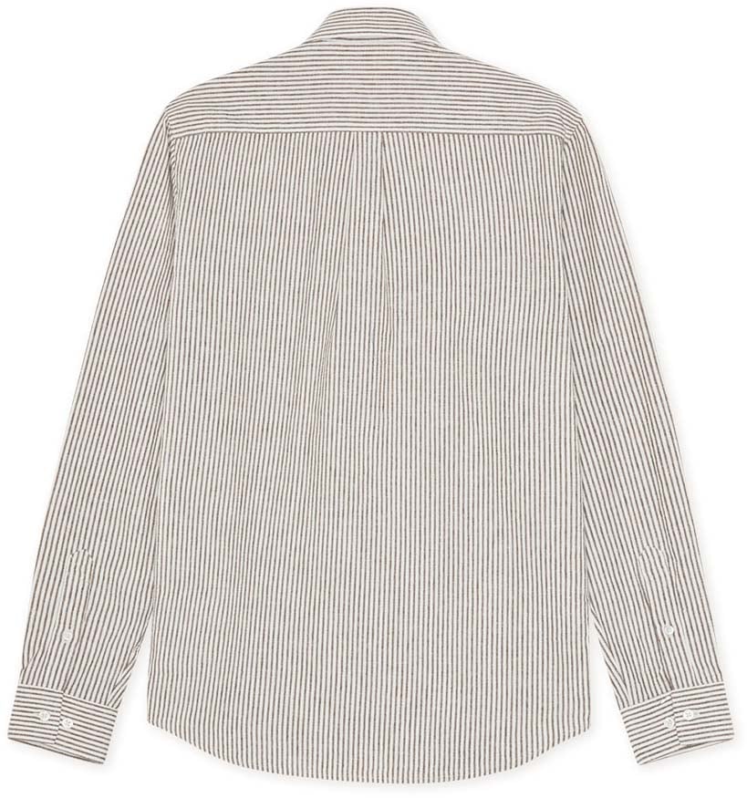 Les Deux chemise rayee konrad 2 Bruin