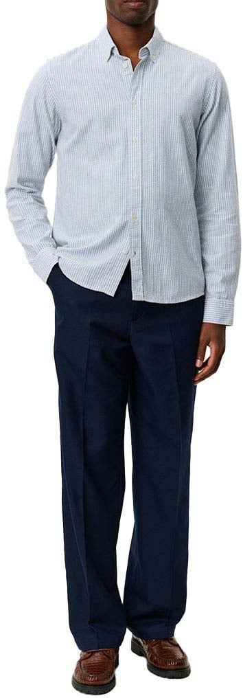 Les Deux chemise rayee konrad Blauw