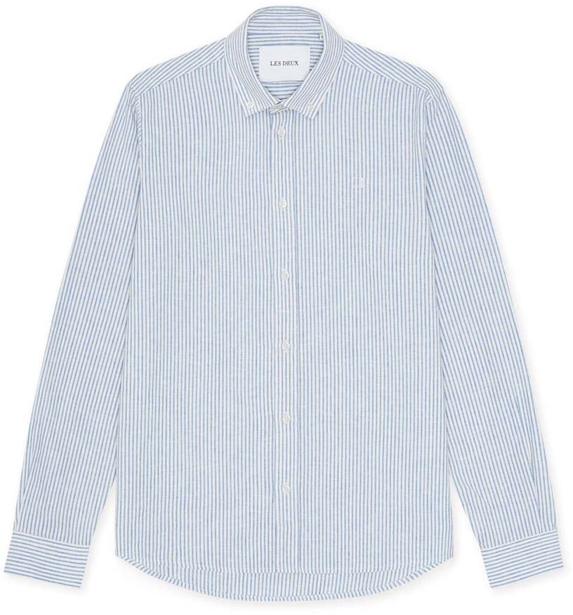 Les Deux chemise rayee les deux konrad allure Blauw