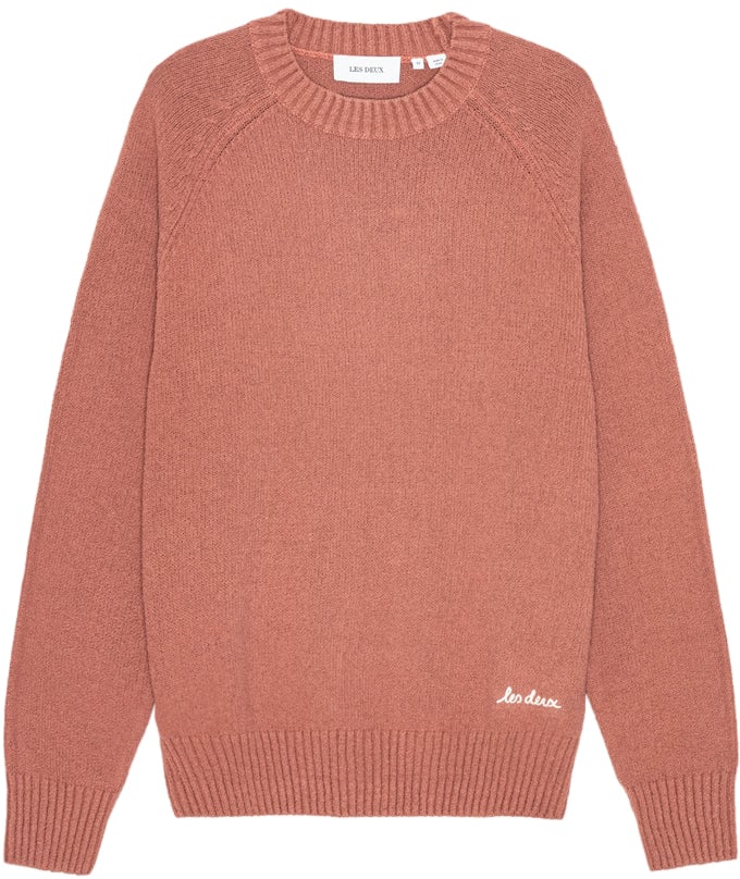 Les Deux Crewneck Knit Brad Cognac Red Divers