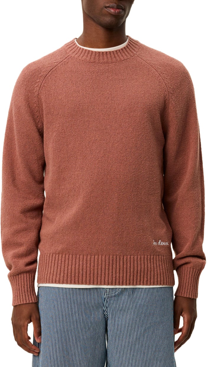 Les Deux Crewneck Knit Brad Cognac Red Divers