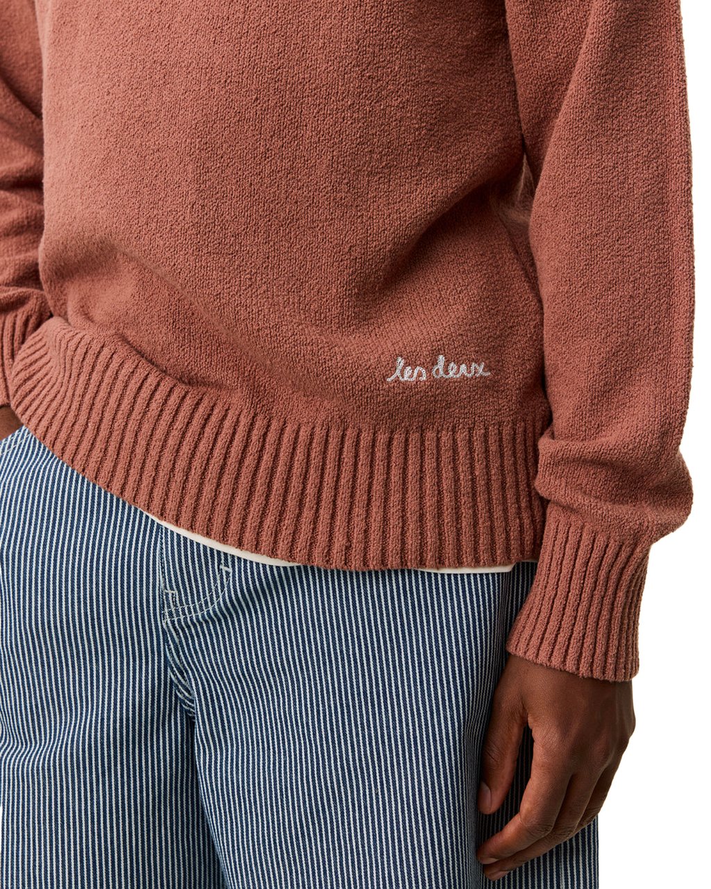 Les Deux Crewneck Knit Brad Cognac Red Divers