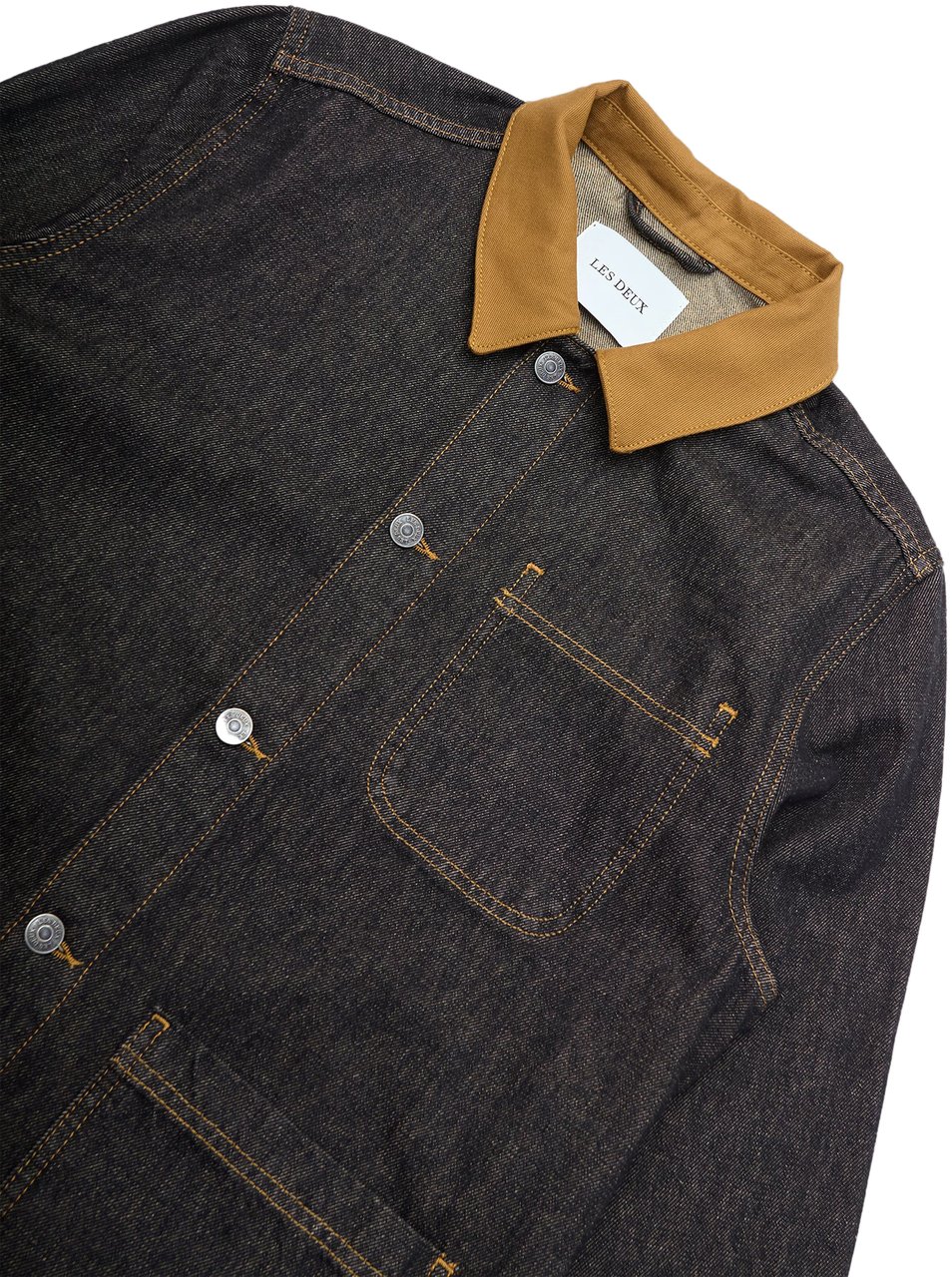 Les Deux Giacca Layton Overshirt Denim Nera Zwart