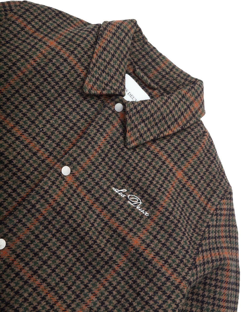 Les Deux Giacca Varsity Houndstooth Marrone Bruin