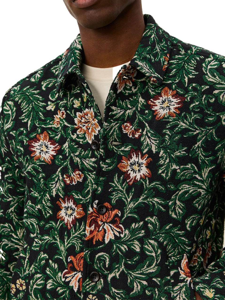 Les Deux jaiden flower jacquard overshirt Divers