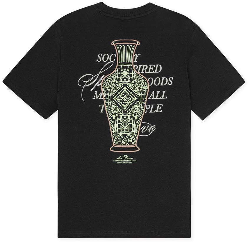 Les Deux les deux ben faience tshirt coton noir Zwart