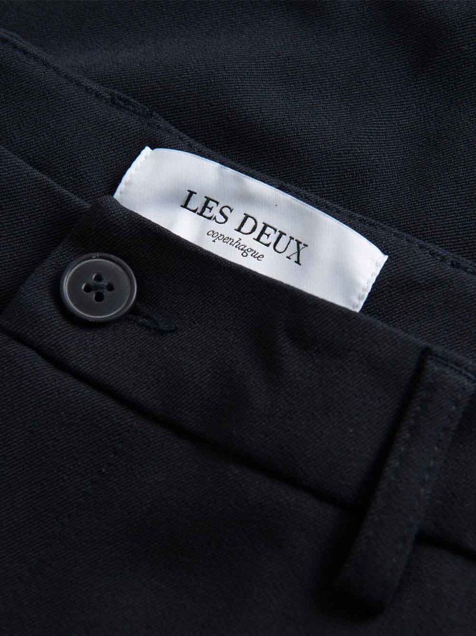 Les Deux les deux como reg suit pants polyester dark navy Blauw