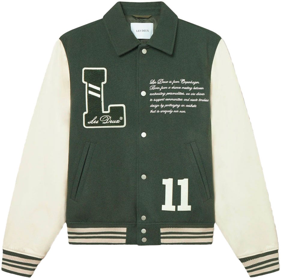 Les Deux les deux varsity wool jacket Groen