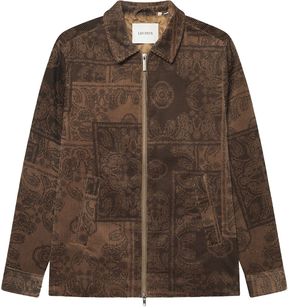 Les Deux marchall aop corduroy coach jacket Bruin