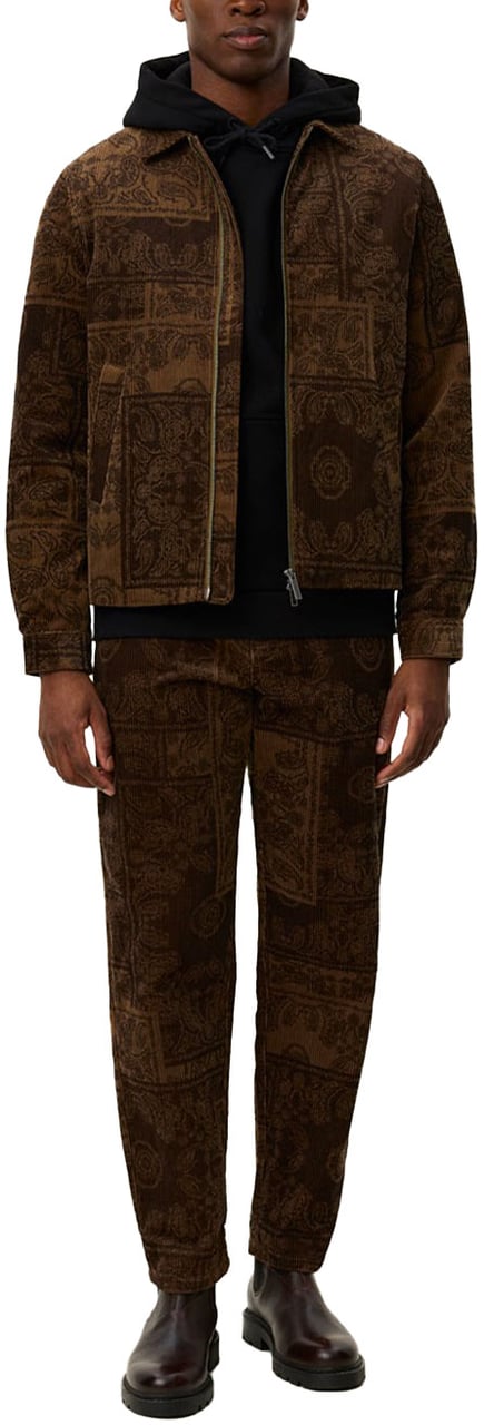 Les Deux marchall aop corduroy coach jacket Bruin