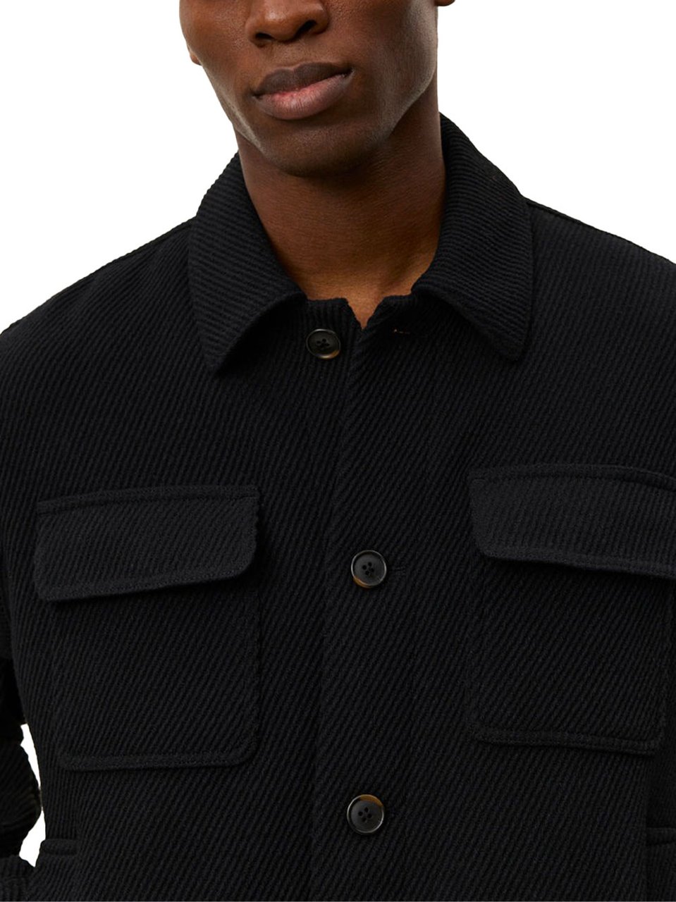 Les Deux nash twill wool jacket Zwart