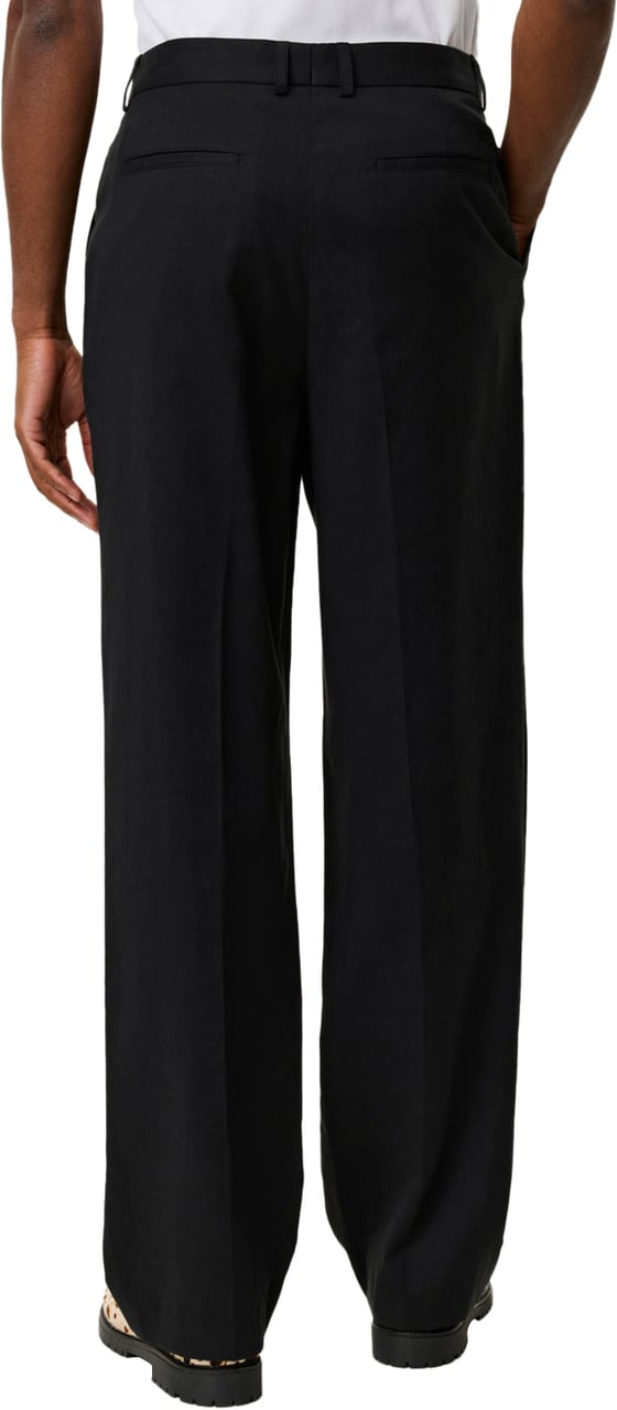 Les Deux Pantalone Reece Pleated Twill Suit Nero Zwart