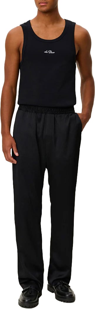 Les Deux pantalon fluide noir plisse coupe droite Zwart