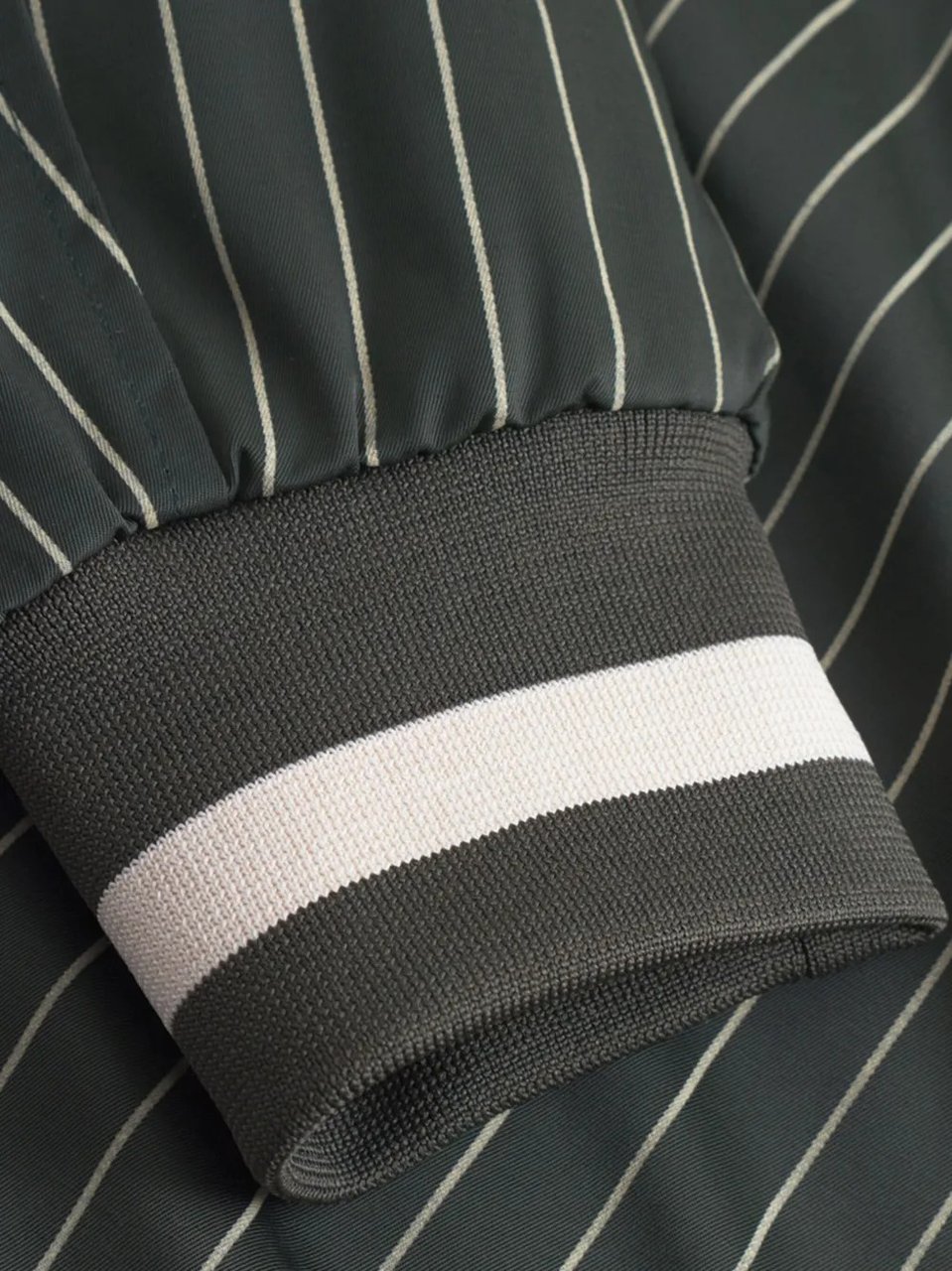 Les Deux pinstripe bomber jacket Groen
