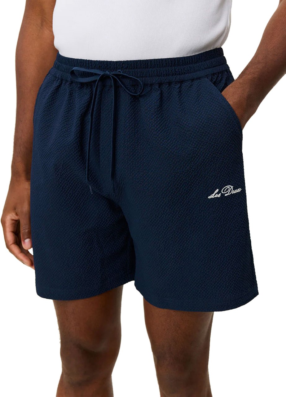 Les Deux short bain mailot plage bleu gauffre les deux marque Blauw