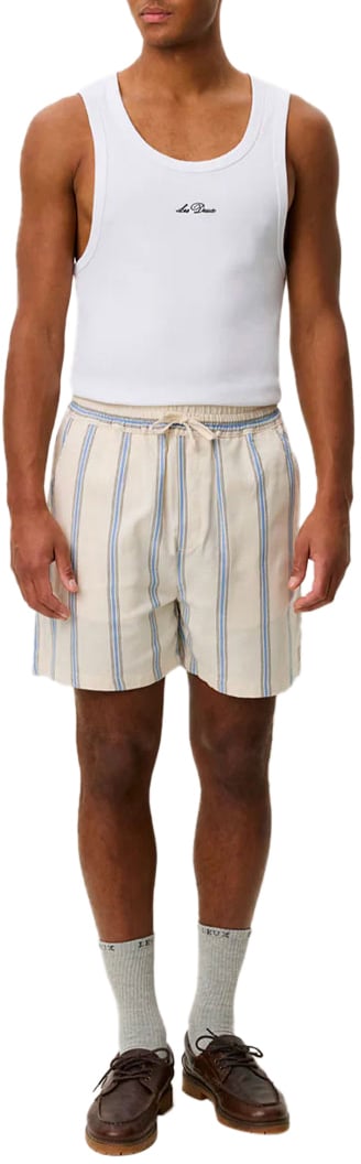 Les Deux short bleu les deux marque raye beige Beige