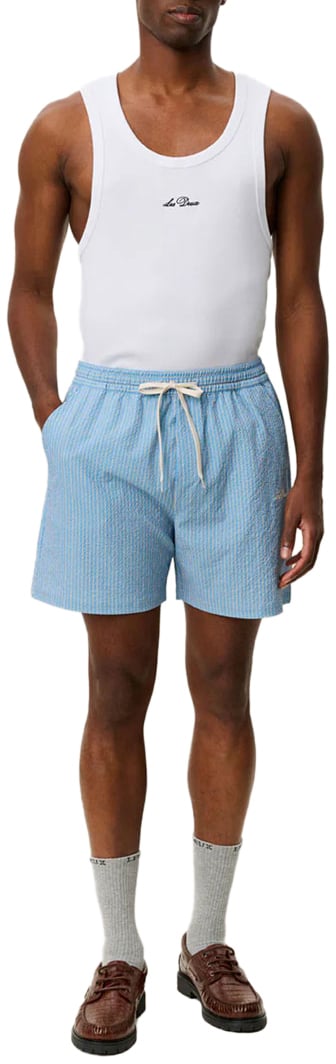 Les Deux short de bain les deux stan seersucker polyester allure Blauw
