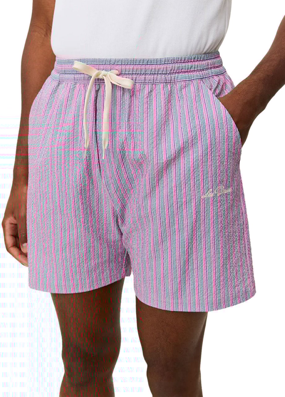 Les Deux short de bain les deux stan seersucker polyester crocus pink Roze