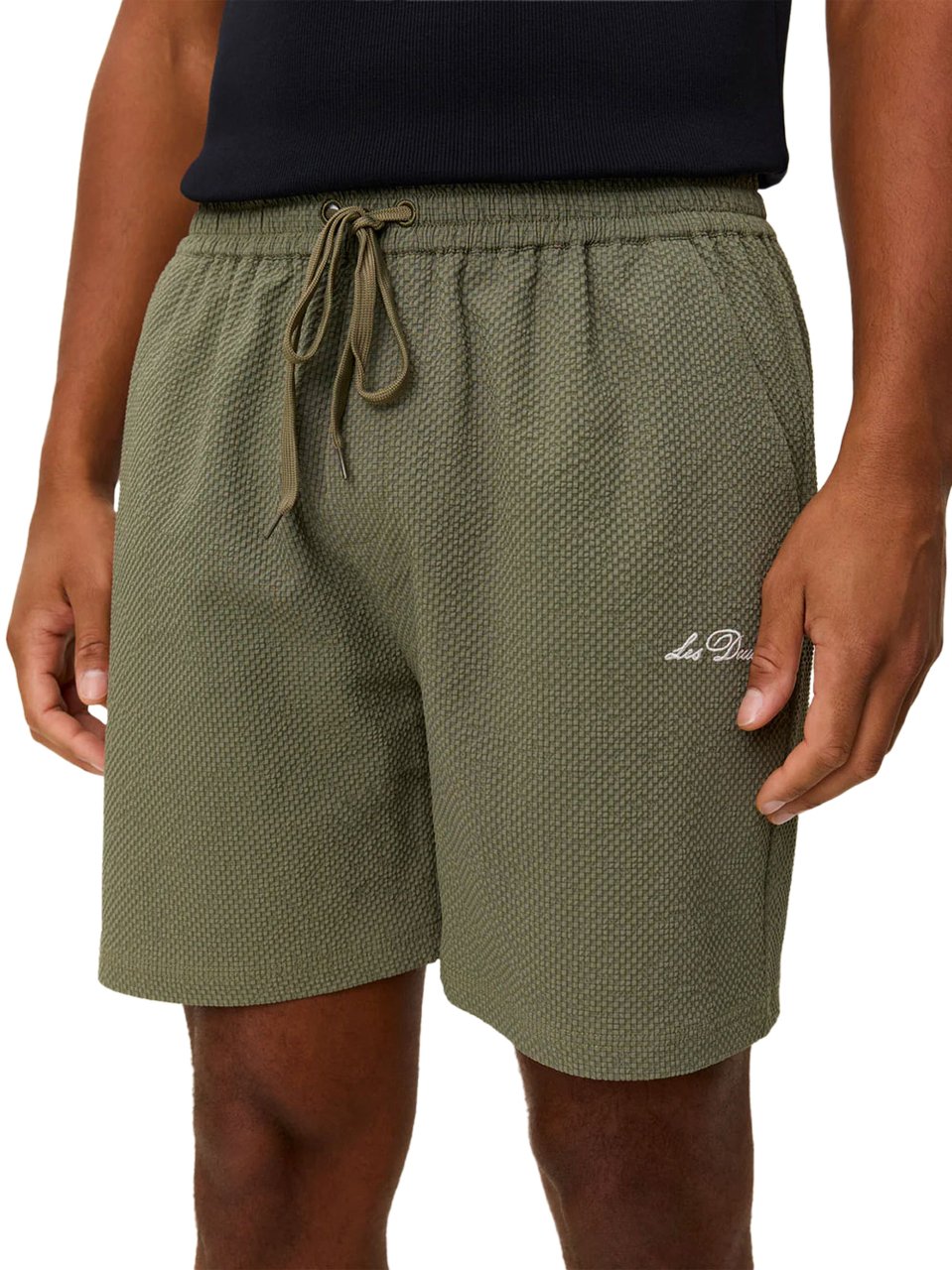Les Deux short de bain les deux stan seersucker polyester lichen green Groen