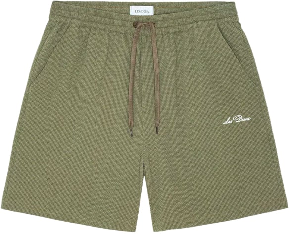 Les Deux short de bain les deux stan seersucker polyester lichen green Groen