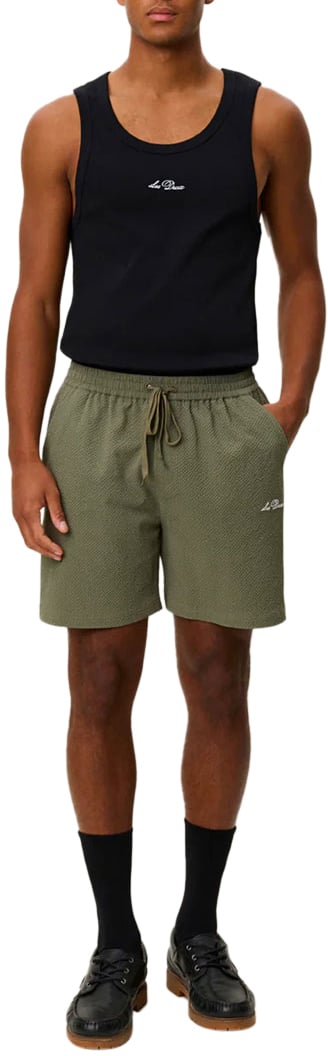 Les Deux short de bain les deux stan seersucker polyester lichen green Groen