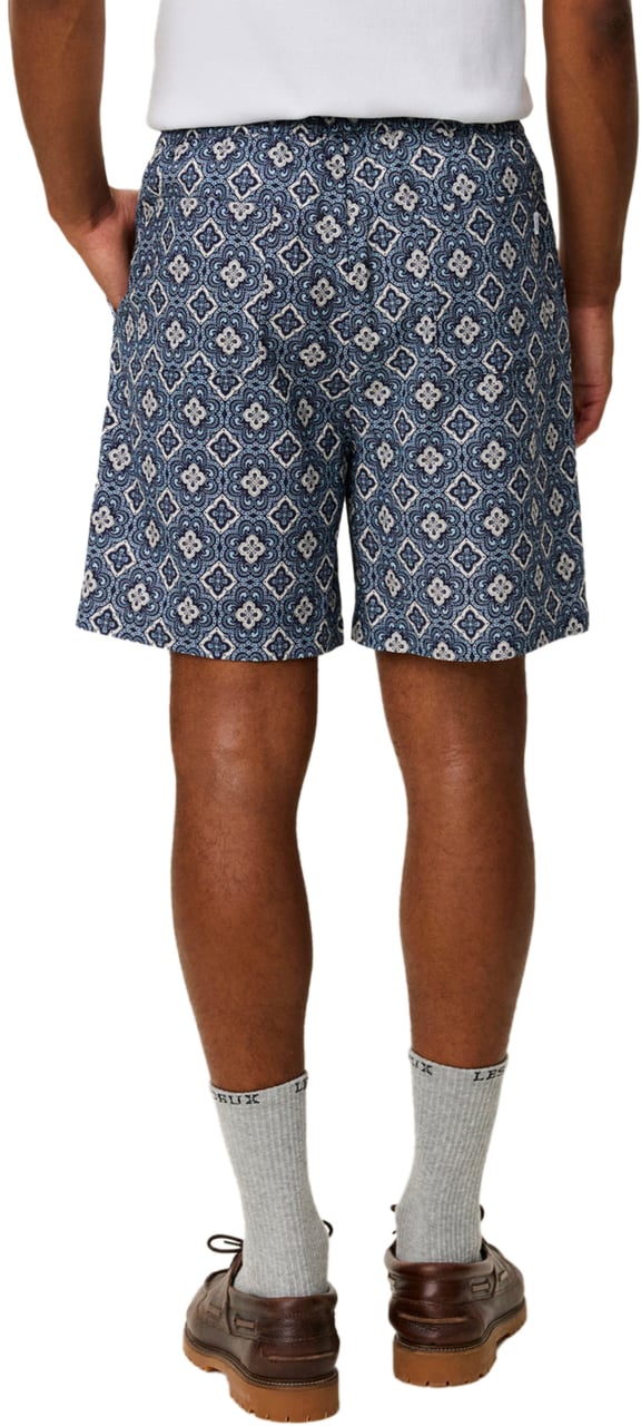 Les Deux Shorts Harry Arabesque Aop Blue Fog Blauw