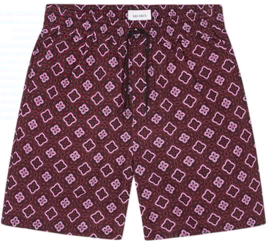 Les Deux Shorts Harry Arabesque Aop Red Dahlia Divers