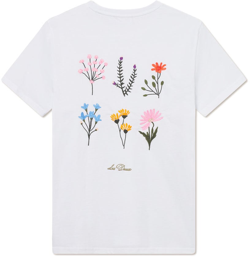 Les Deux t shirt fleur sauvage Blauw