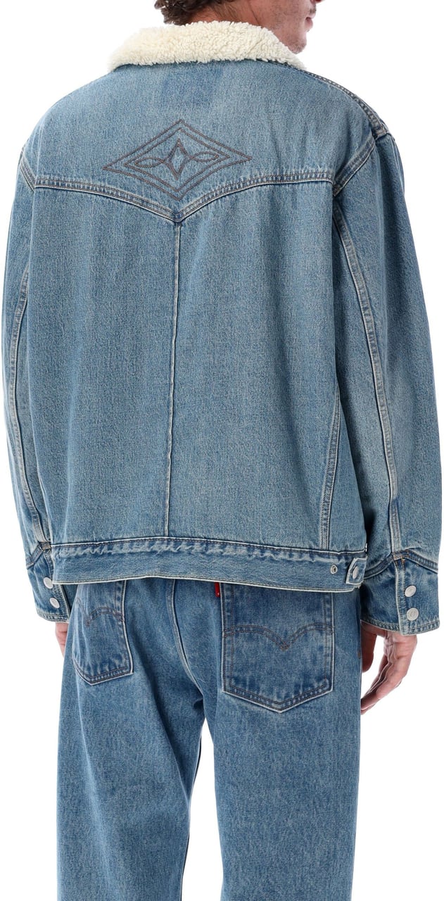 Levi's Western Sherpa Truck Med Blue Blauw