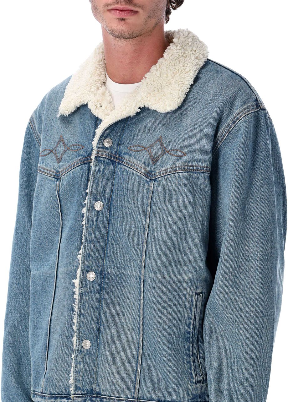 Levi's Western Sherpa Truck Med Blue Blauw