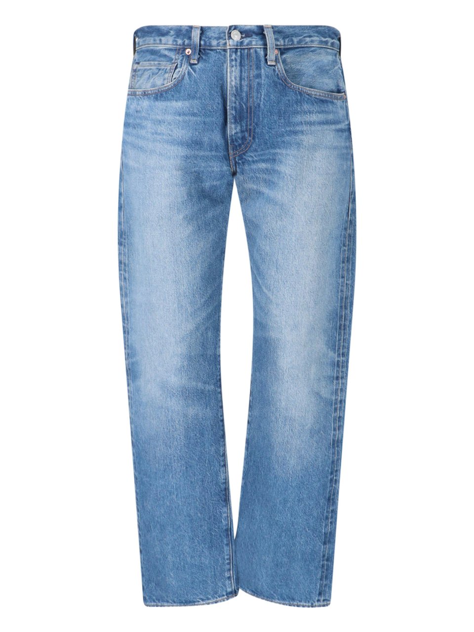 Levi's Blue Anchor Mid-Rise Straight-Leg Jeans Blauw