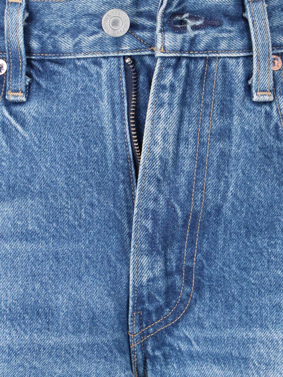 Levi's Blue Anchor Mid-Rise Straight-Leg Jeans Blauw