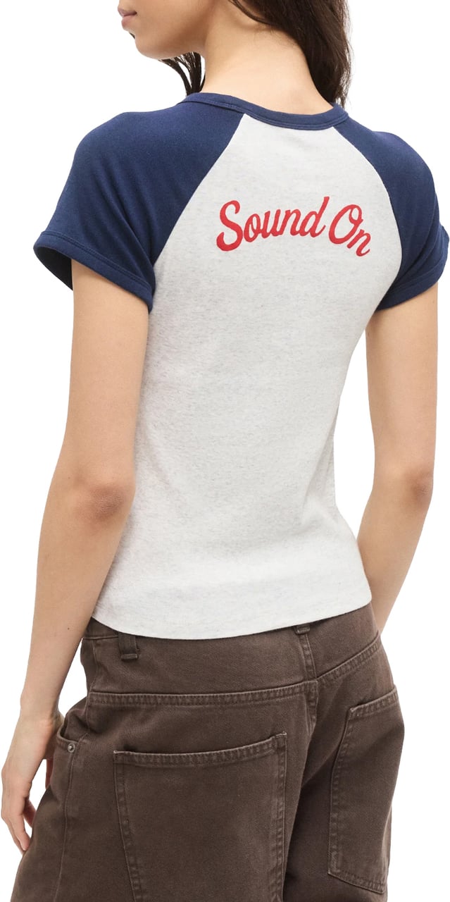 Levi's LEVI STRAUSS - Gr Riley Raglan Tee Pearl Embellished - 003R2 - 0010 Wit