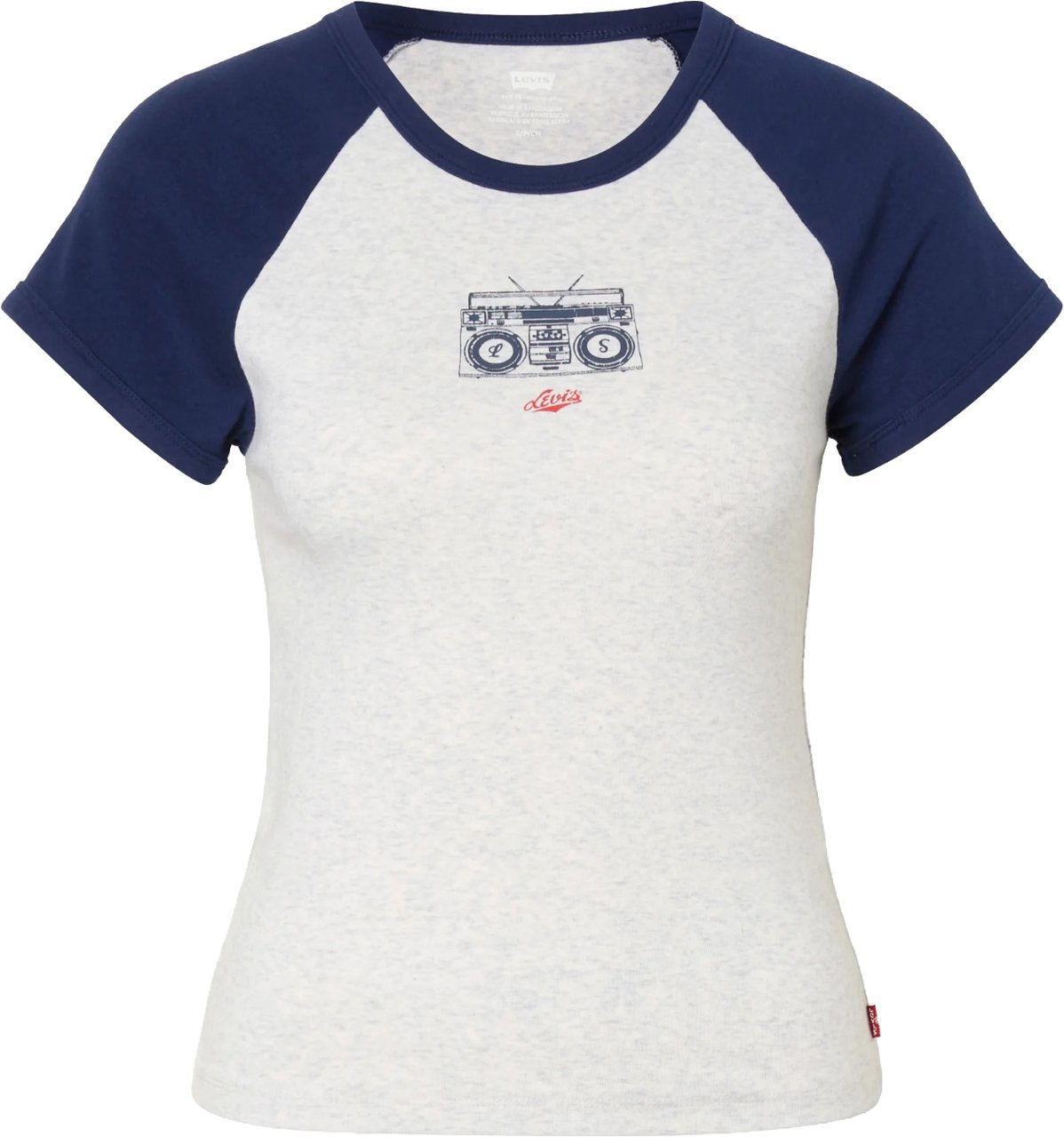 Levi's LEVI STRAUSS - Gr Riley Raglan Tee Pearl Embellished - 003R2 - 0010 Wit