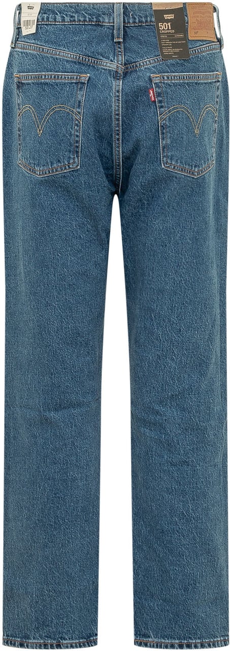 Levi's Jeans 501 Crop a Gamba Dritta Blauw