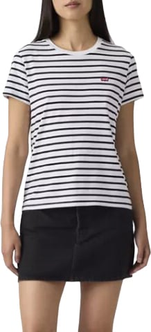 Levi's LEVI STRAUSS - Perfect Tee Emily Stripe Bright White - 39185 - 0400 Blauw