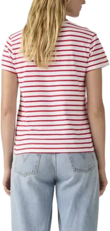 Levi's LEVI STRAUSS - Perfect Tee Emily Stripe Bright White - 39185 - 04170 Rood