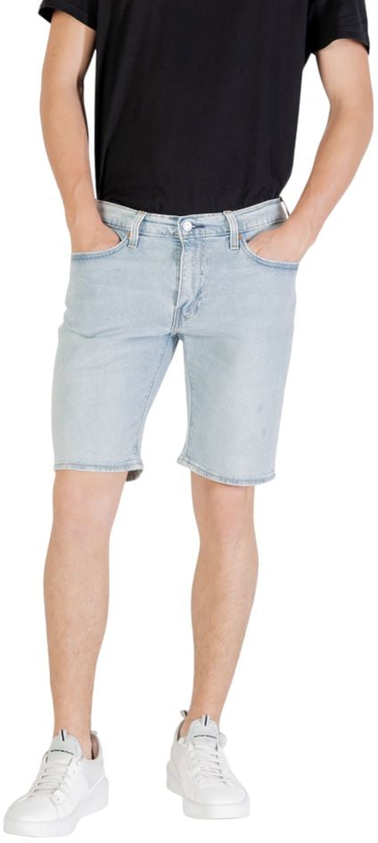 Levi's Light Blue Cotton Bermuda Shorts Blauw
