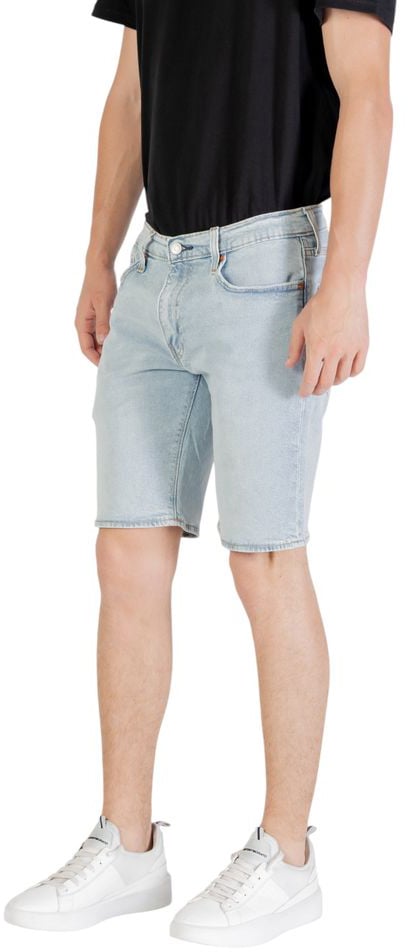 Levi's Light Blue Cotton Bermuda Shorts Blauw