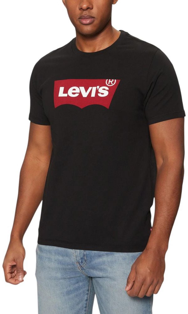 Levi's Black Cotton T-Shirt Zwart