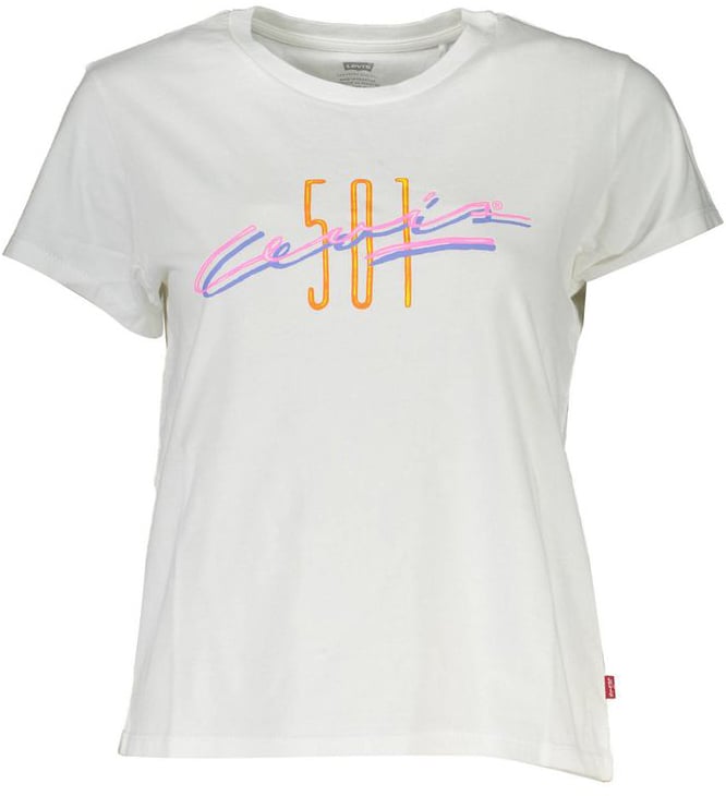 Levi's White Cotton Women's T-Shirt Wit