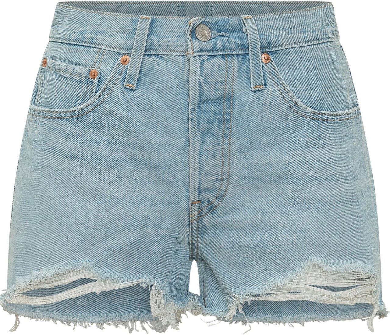 Levi's Short in Denim con Strappi Lichtblauw