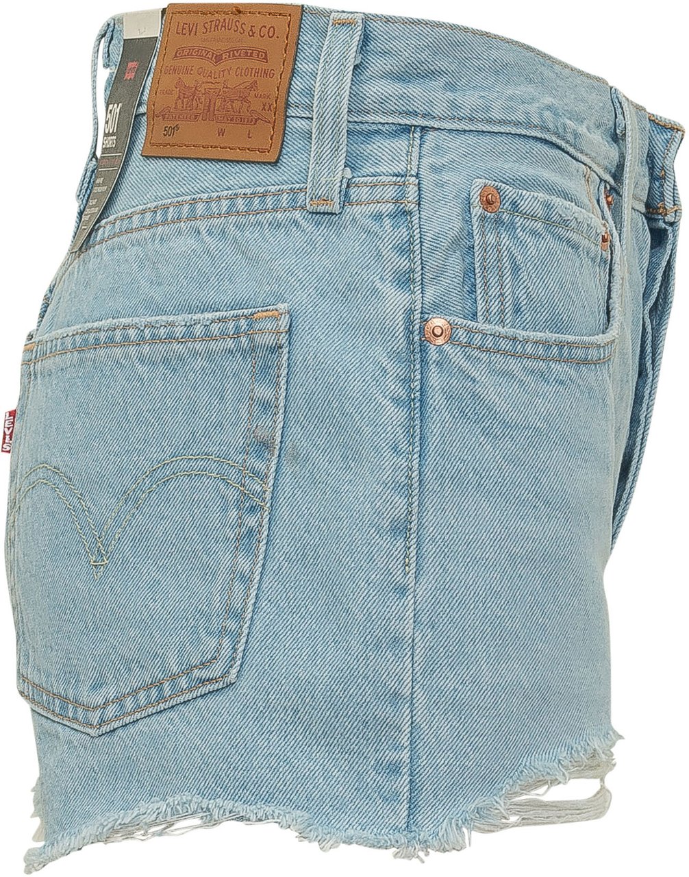 Levi's Short in Denim con Strappi Lichtblauw