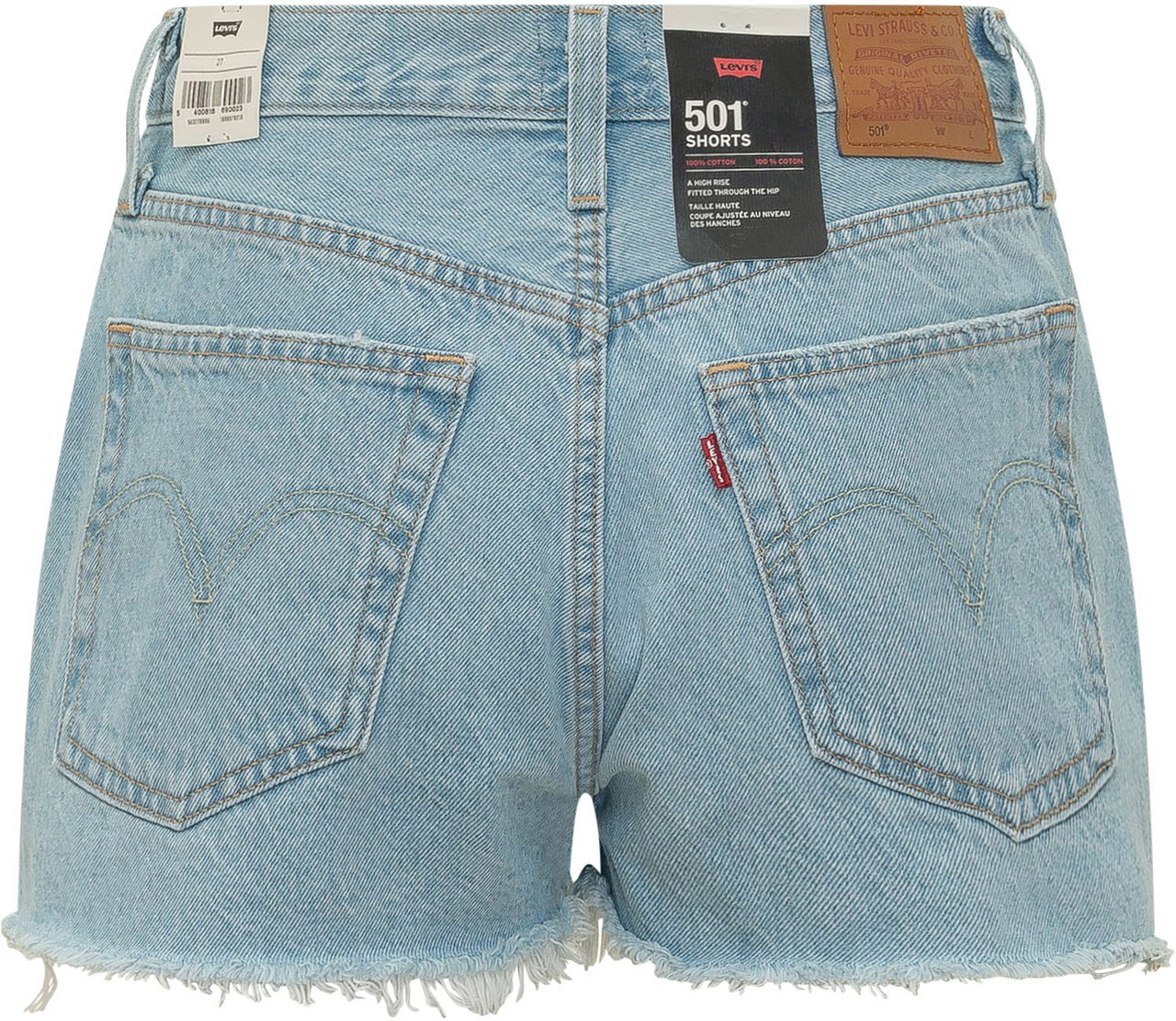Levi's Short in Denim con Strappi Lichtblauw