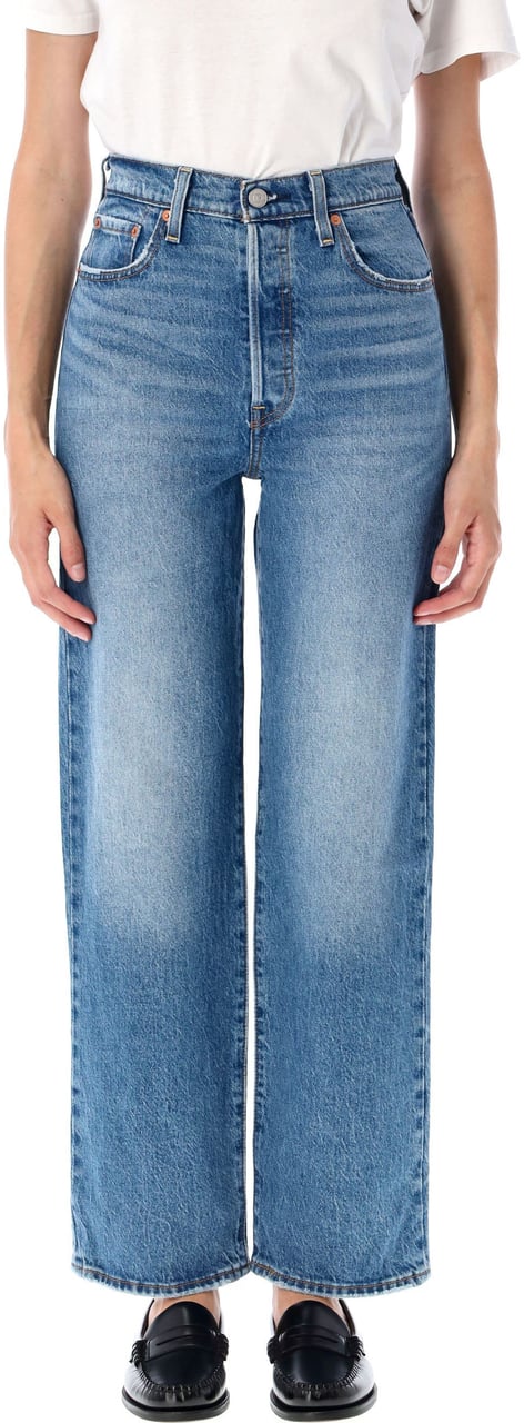 Levi's Ribcage Straight Ankle Dance Around Light Blue Blauw