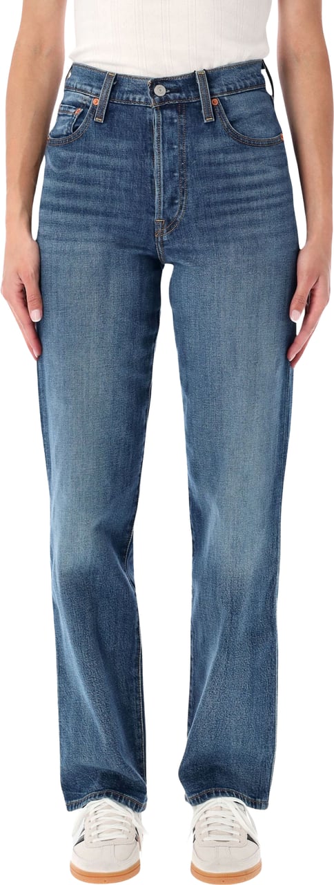 Levi's Ribcage Full Lenght Mid Blue Blauw