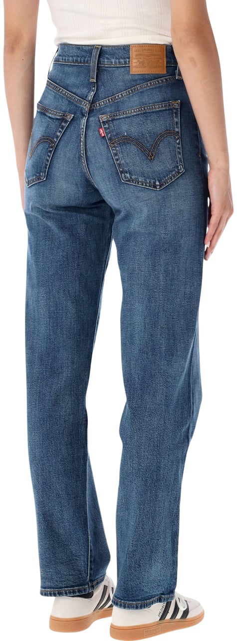 Levi's Ribcage Full Lenght Mid Blue Blauw